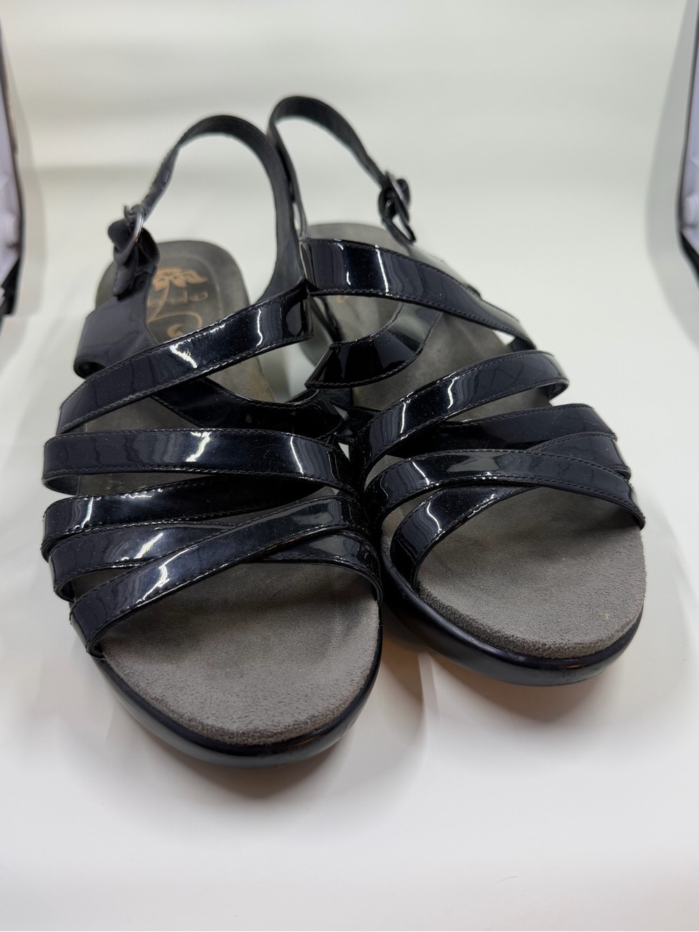 Dansko Black Patent Multi-Strap Slingback Sandals